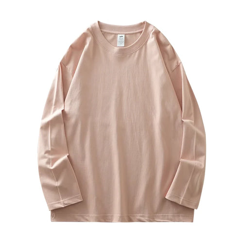 DUKEEN Men's 260G Long Sleeve T Shirts 2025 Spring Pure Cotton Solid