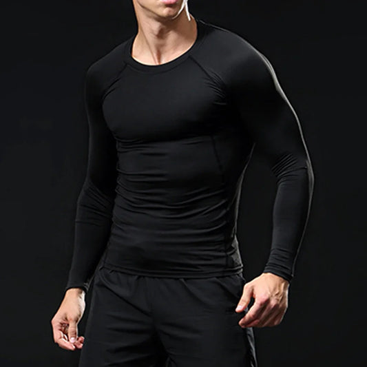Men's Compression Shirt Men Rashgard Fitness Long Sleeve Running Shirt