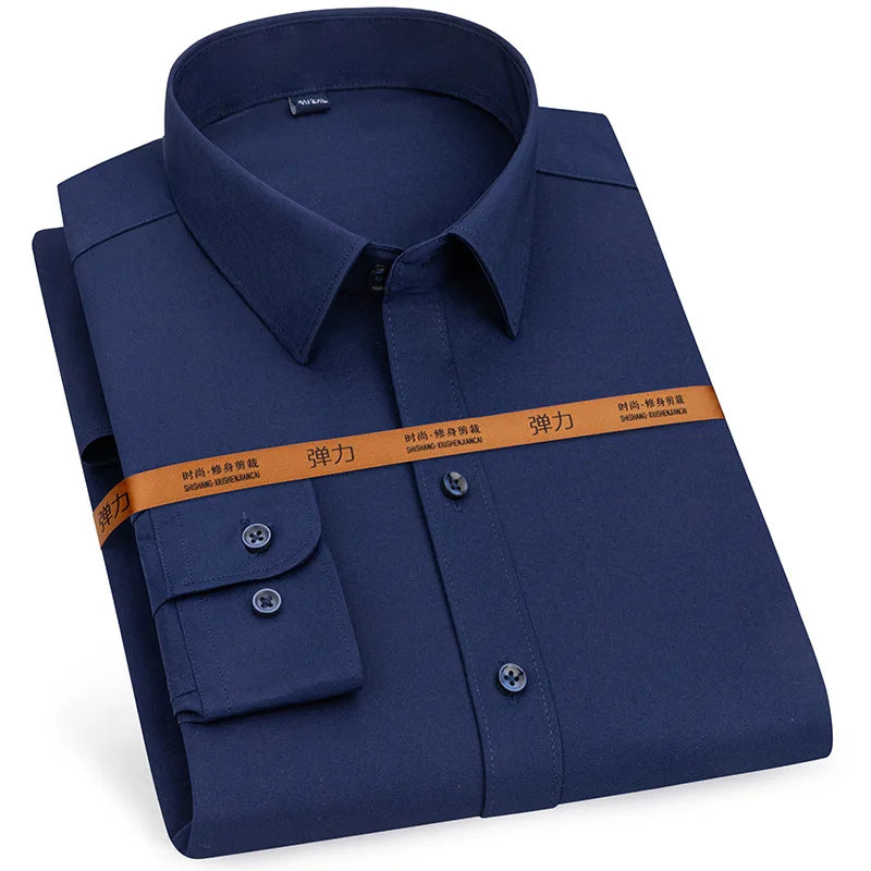 New men's dress shirt long sleeve thin free ironing business casual