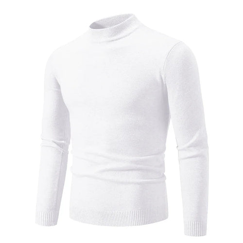 New Sweatwear Men's Half Neck Basic Solid Color Sweaters Round Neck