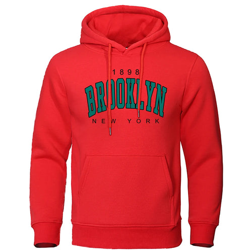 1898 Brooklyn New York Printed Mens Hoody Creativity Crewneck Clothing