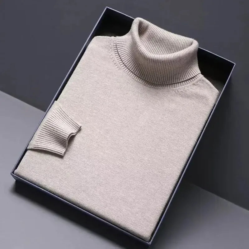 Animal Game Turtleneck Knitwear Luxury Men's Sweater Long Fit Pullover