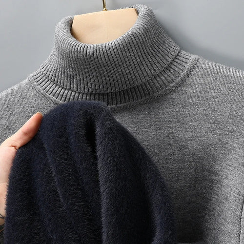Sweatwear Mens Anti-pilling High Quality Knitted Turtleneck Sweater