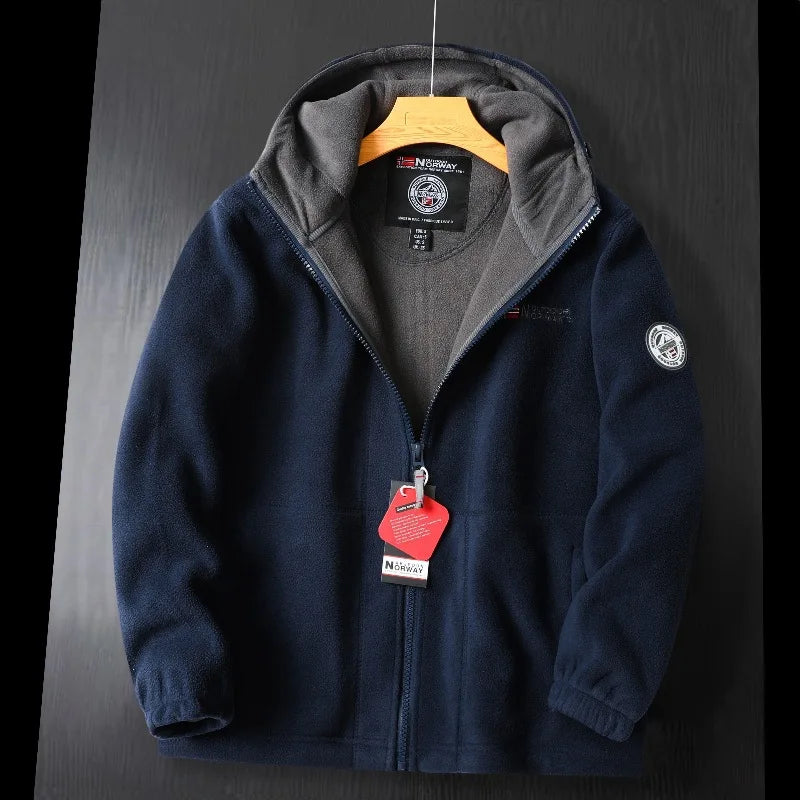 2024 Brand Winter Fleece Jacket Men's Casual Thickened Wool Jacket