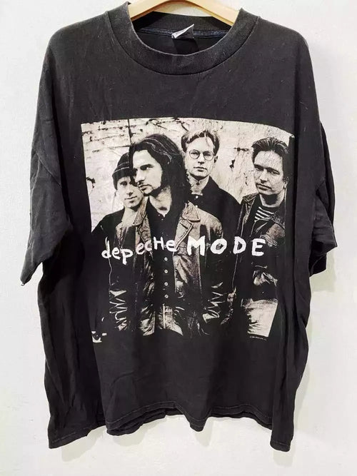 Vintage 1993 Depeche Mode Basic Style Black Unisex T-Shirt Unisex High