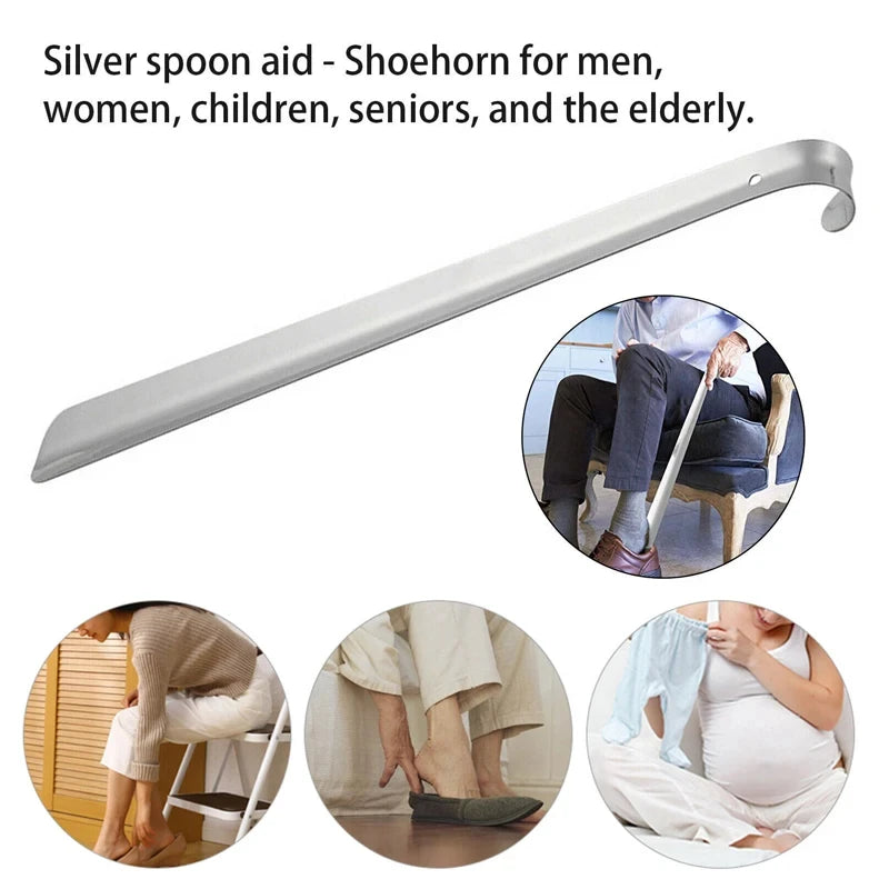 52cm Extra Long Shoe Horn Stainless Steel Silver Metal Shoes Remover
