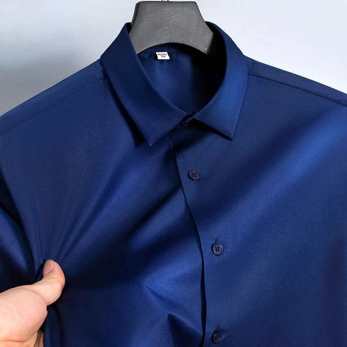 New Anti-Wrinkle Men Shirts Long Sleeve Dress Shirts For Men Slim Fit