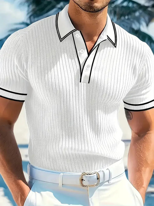 New Men's Polo Short-sleeved Shirt Solid Color For Men Business Casual