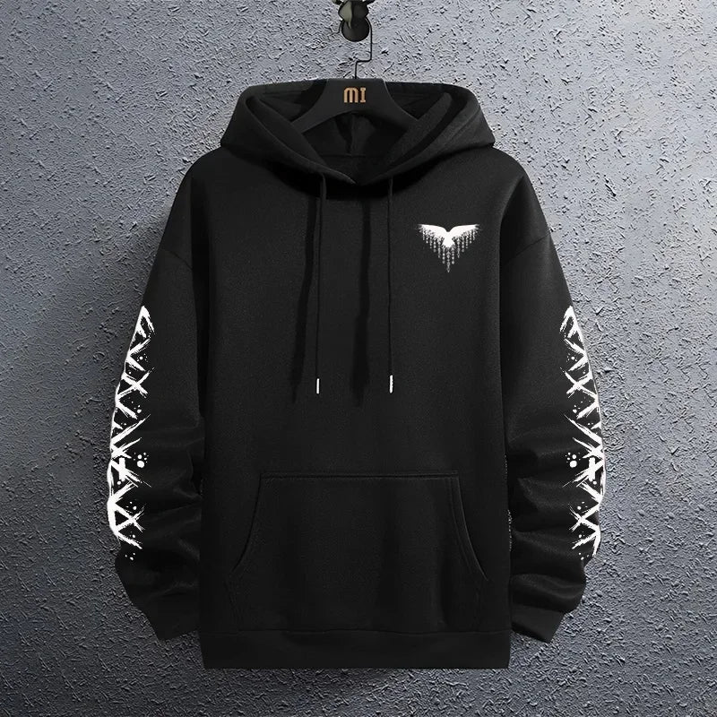 2025 Brand New Black Sweatshirts Autumn Winter Male Daily Casual