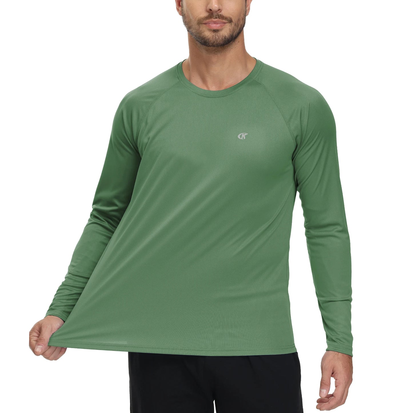 Men's Long Sleeve T-Shirt UPF 50+ Rash Guard Tee UV Sun Protection