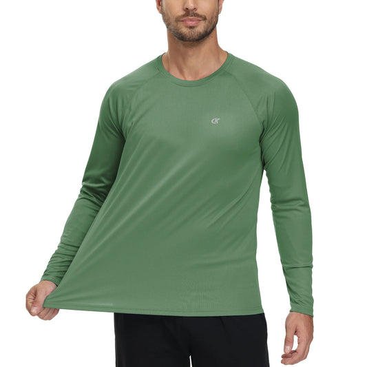 Men's Long Sleeve T-Shirt UPF 50+ Rash Guard Tee UV Sun Protection