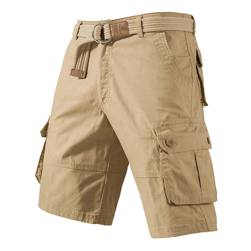 Cargo Knee Shorts Men Sports Casual Bermuda Shorts Plus Size Cotton
