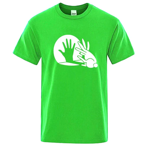 Men's High Quality T-shirt 100% Cotton Funny Shadow Puppet Design
