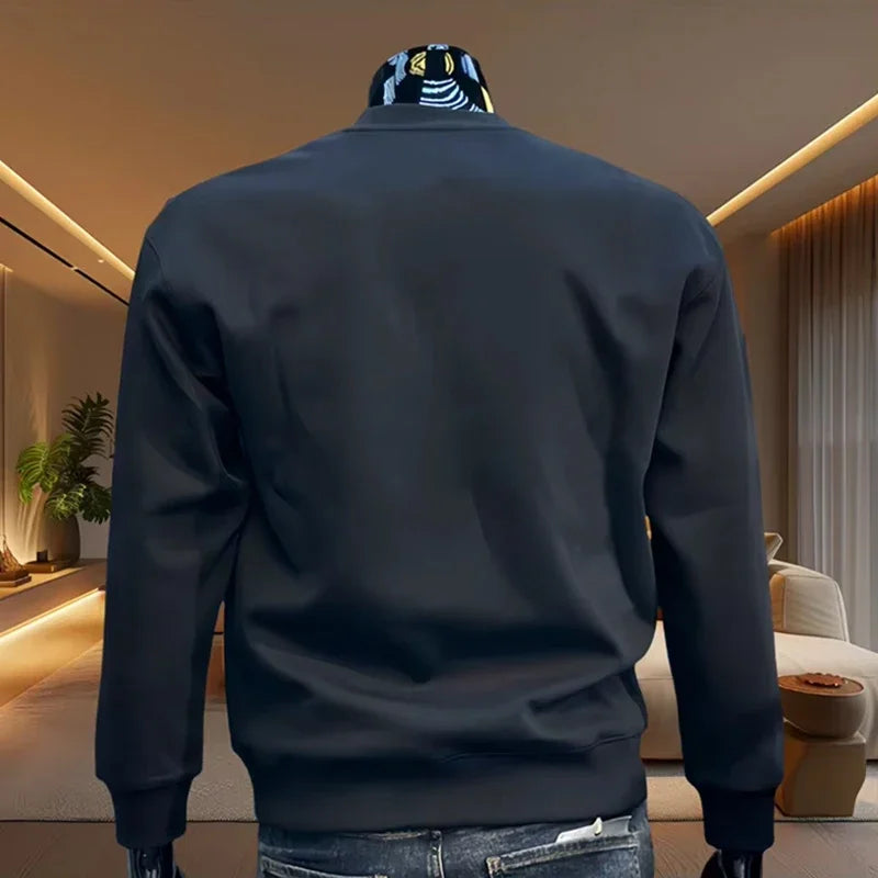 2025 Casual Fashion Men's O-Neck Hoodies High Grade Spring Autumn Warm