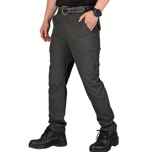Casual Men Pants Summer Multiple Pockets Cargo Pants Quick Dry Thin