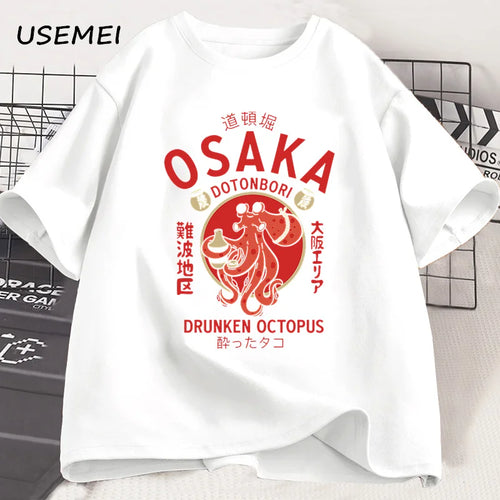 Osaka Dotonbori Drunken Octopus Graphic T Shirts Japanese Style Street