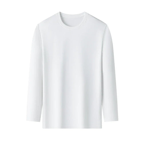 Men's Solid Color round Neck Long Sleeve T-Shirt Cotton Summer