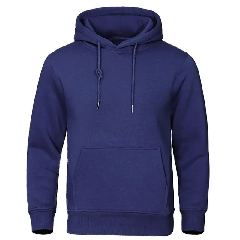 Autumn Winter Men Fleece Warm Mens Sweatshirt Casual Solid Color