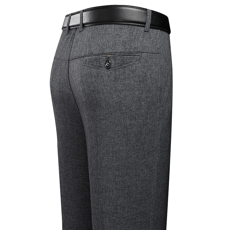 Mens Trousers Business Casual Pants Summer Autumn Dress Straight Pants