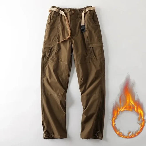 Tooling Pants Thick Waterproof Fleece Cargo Pants Men Women Winter
