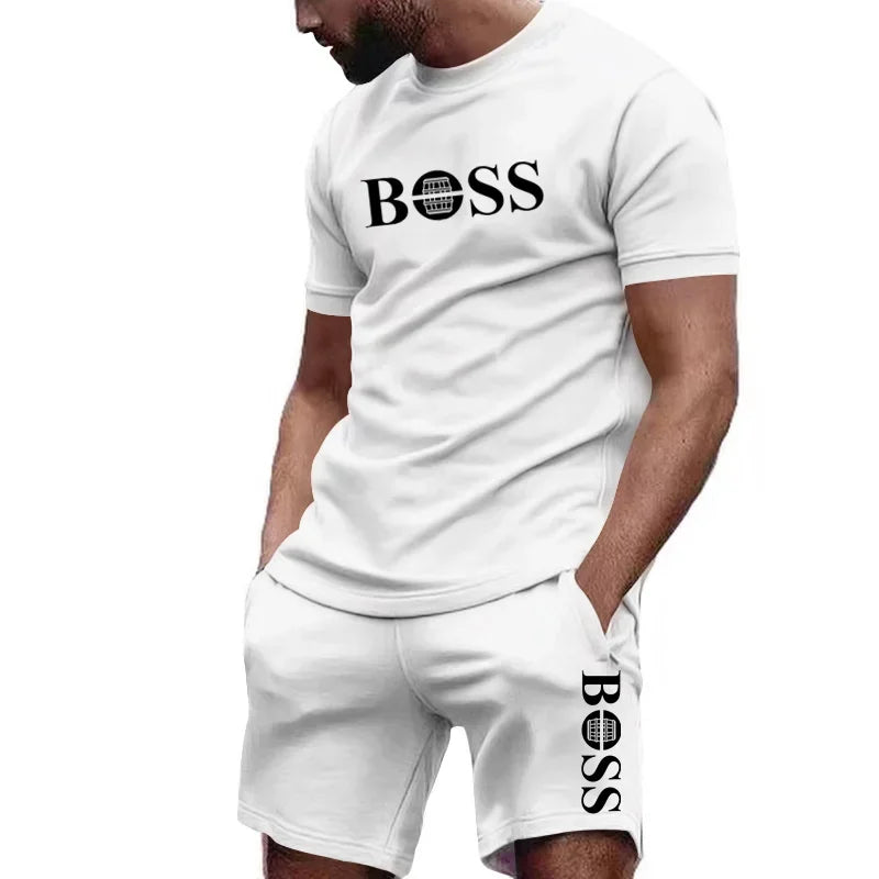 Men's two-piece sportswear short sleeved T-shirt and pants set running
