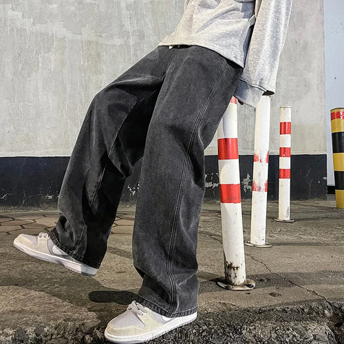 2024 New Streetwear Loose Jeans Men Korean Style Fashion Loose