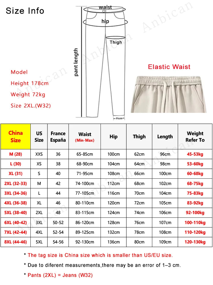 Men's Straight Sweatpants Wide Leg Cotton Track Pants Drawstring