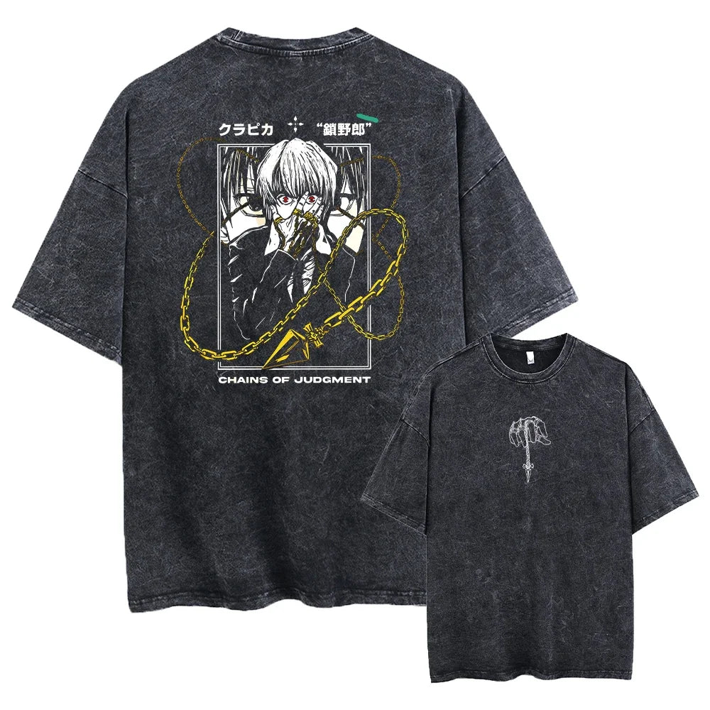 Anime Hunter X Hunter Washed New Arrival Mens Clothes Tee Shirt Homme
