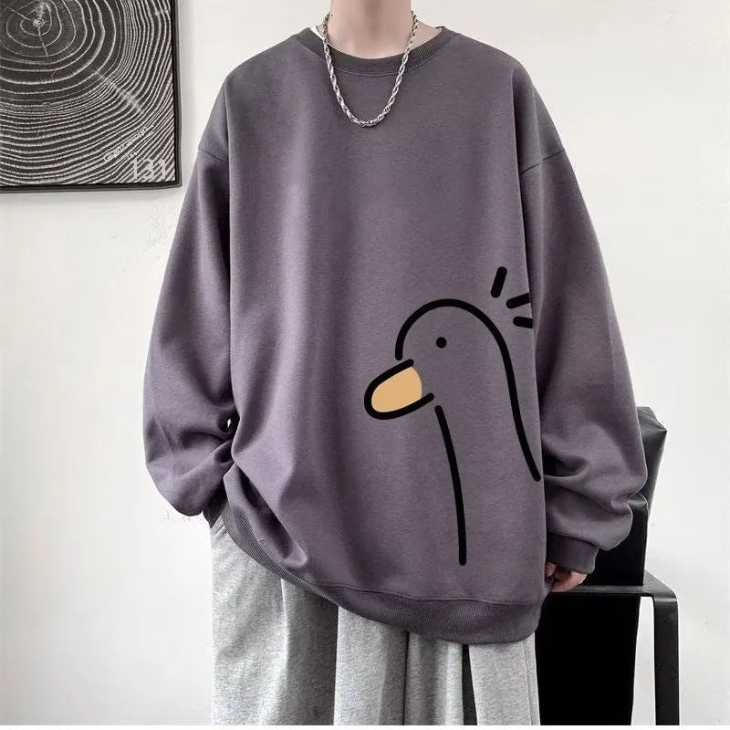 【M-8XL Sweatshirts】Men Oversized Sweatshirt Fashion Loose Yellow Duck