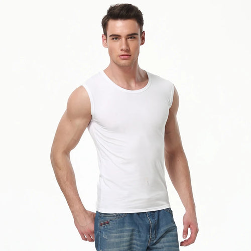 Men's four seasons tight cotton vest leisure sports fitness running