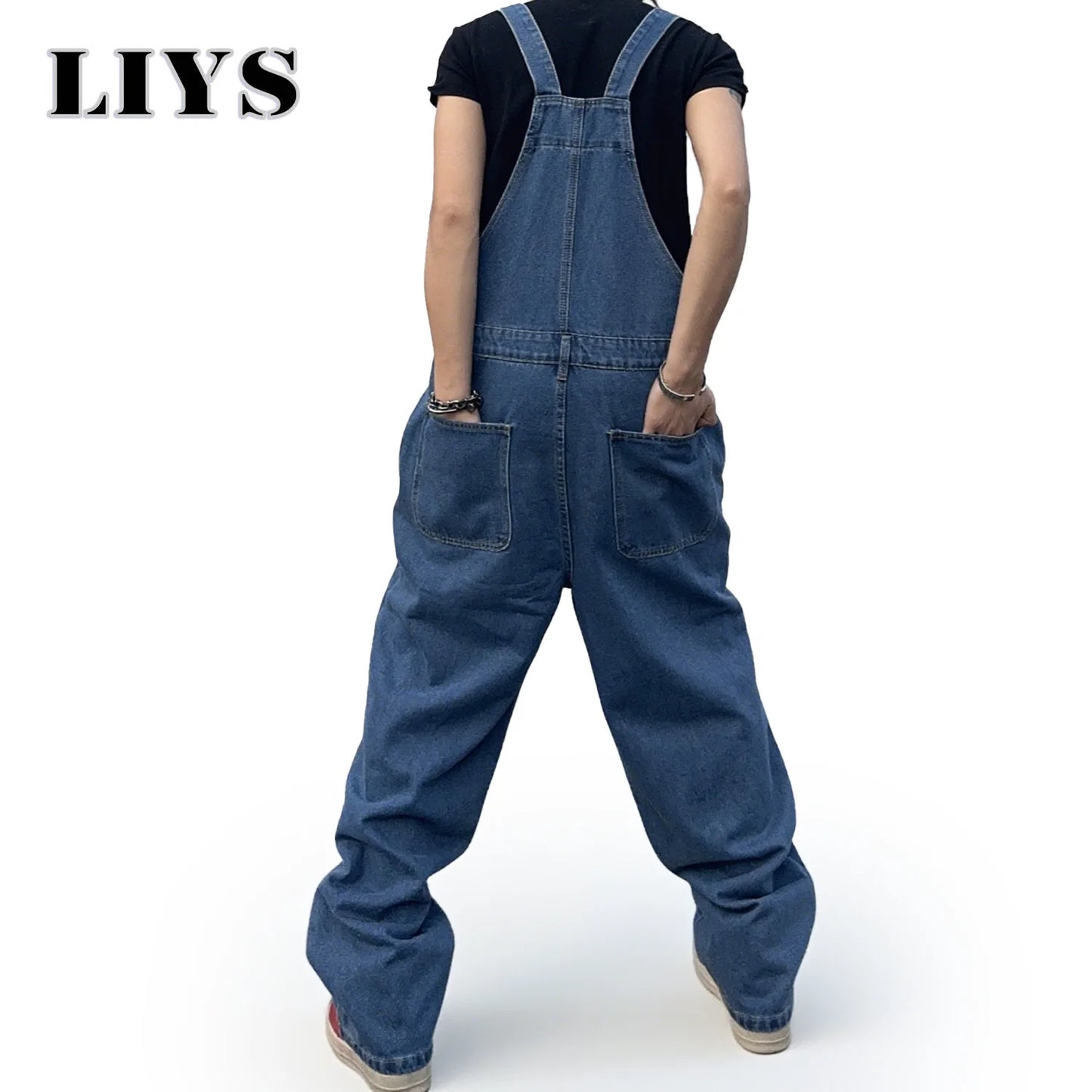 Overalls for Men Denim Suspenders Simple Baggy Jeans Men's Street
