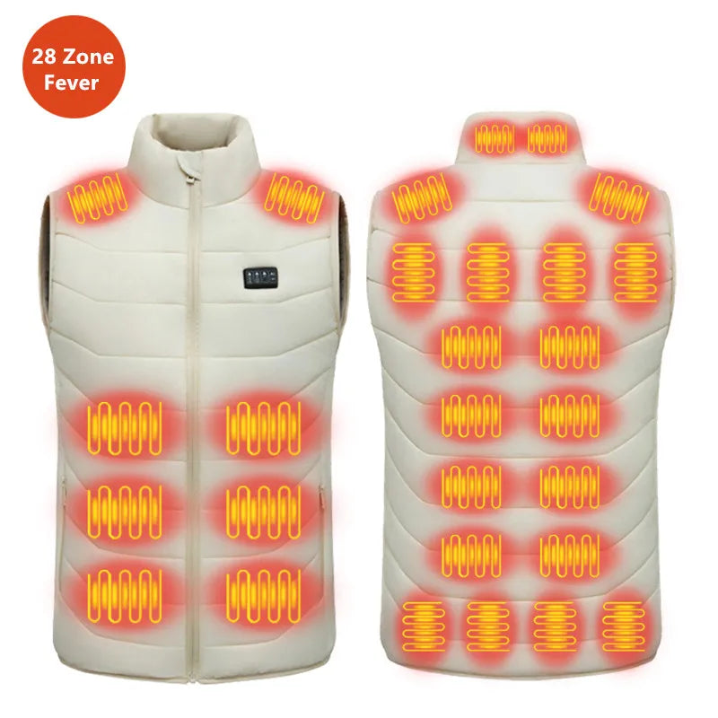 New Loose Casual Stand Up Collar Winter 28 Zone Intelligent Heating