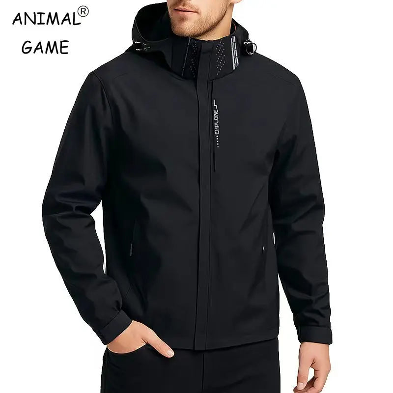 Outdoor Men's Waterproof Raincoat Lightweight Jackets Coat with Hood