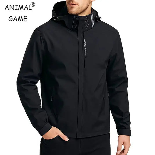 Outdoor Men's Waterproof Raincoat Lightweight Jackets Coat with Hood