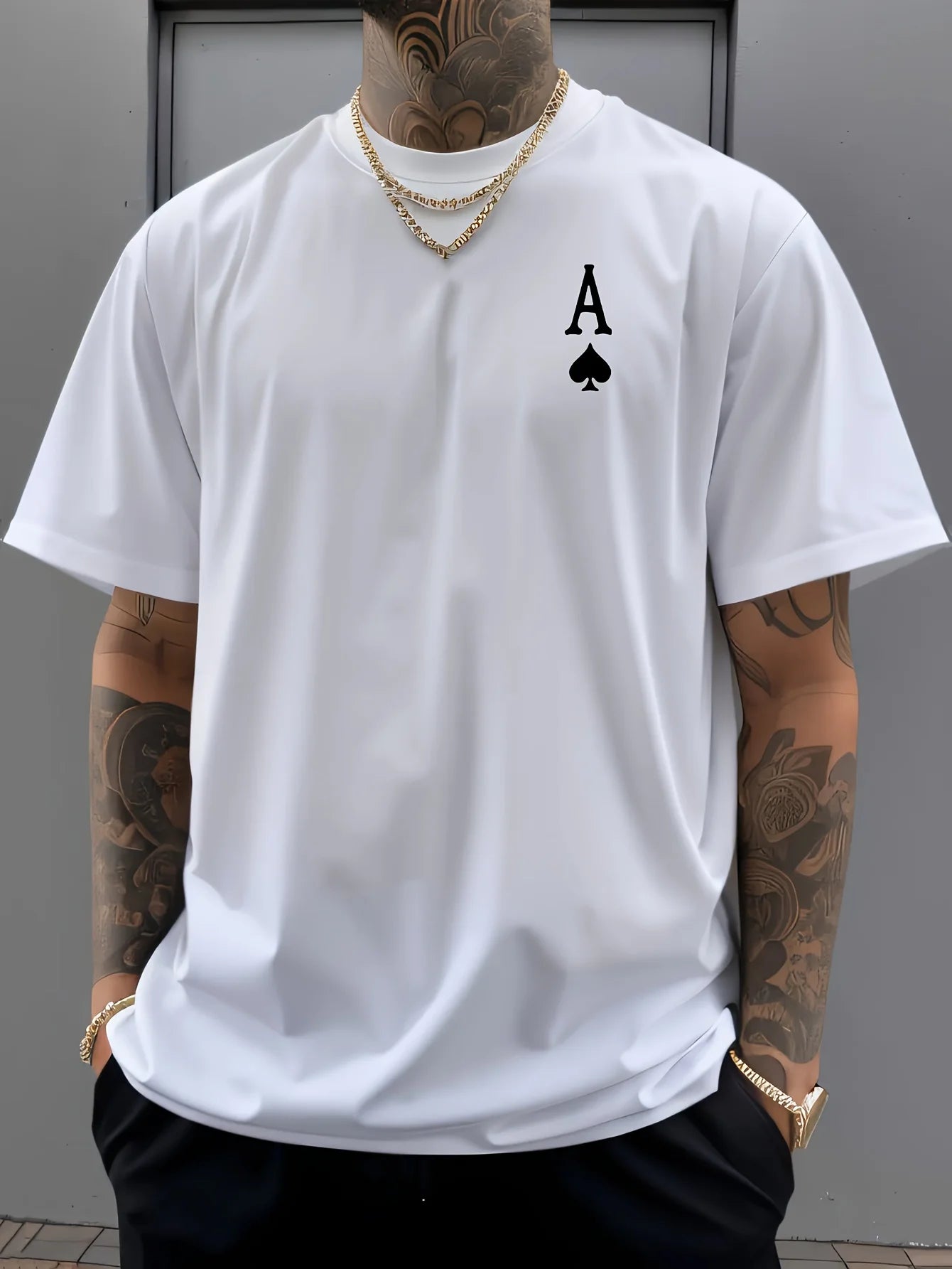 Summer men's 100% pure cotton casual sports loose oversized retro