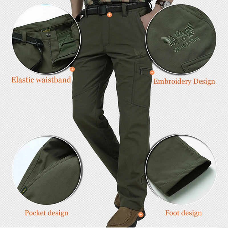 2024 Outdoor Work Tactical Pants Men Winter Casual Cargo Trousers