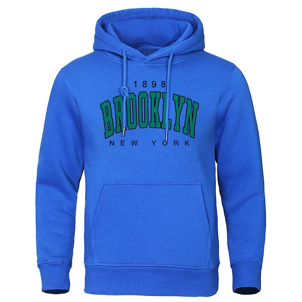 1898 Brooklyn New York Printed Mens Hoody Creativity Crewneck Clothing