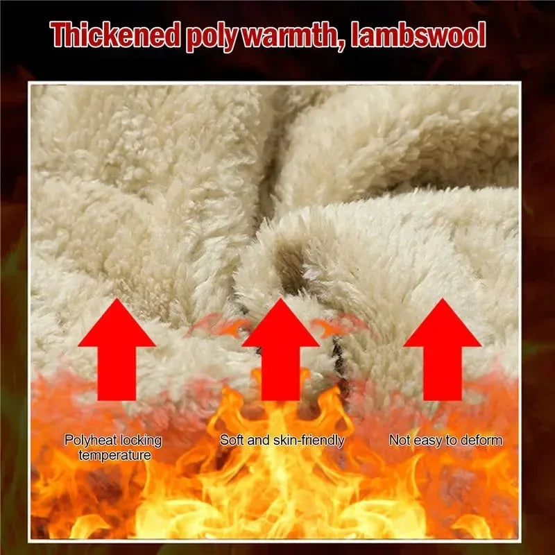 Men Plush Thick Fleece Waterproof Sweatpant Winter Windproof Casual