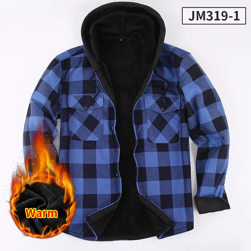American size men's shirt long sleeve autumn winter warm plus fleece