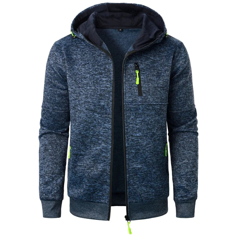 New Men's Sports Fitness Casual Sweatshirt Cardigan Hooded Jackets