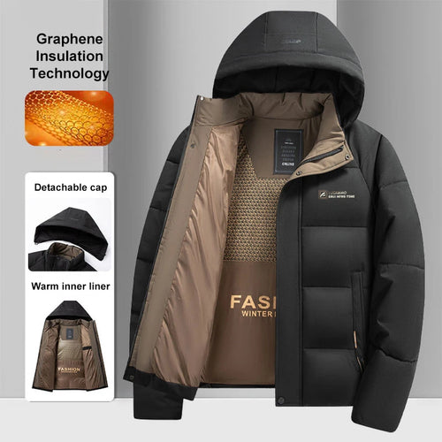 Graphene Warm Windproof Jacket Men 2024 Winter New Fashion Comfortable
