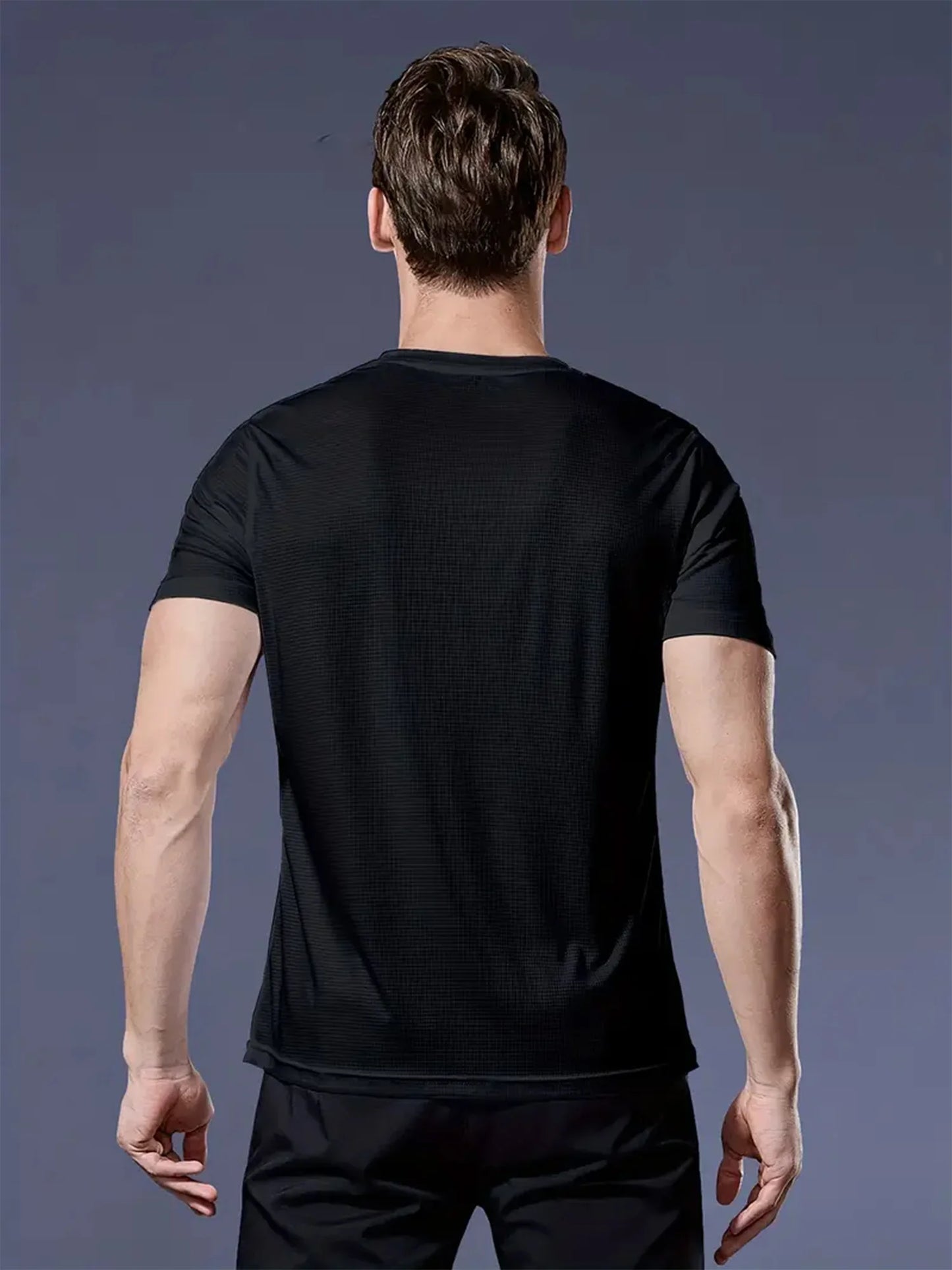 Crew T-Shirt10Pcs Black Ultralight Men Quick Dry Breathable Sweat