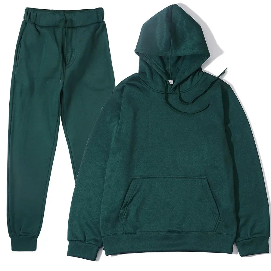 Men's Sports Suits Fashion Tracksuit Women Hoodies + Pants Two Pieces