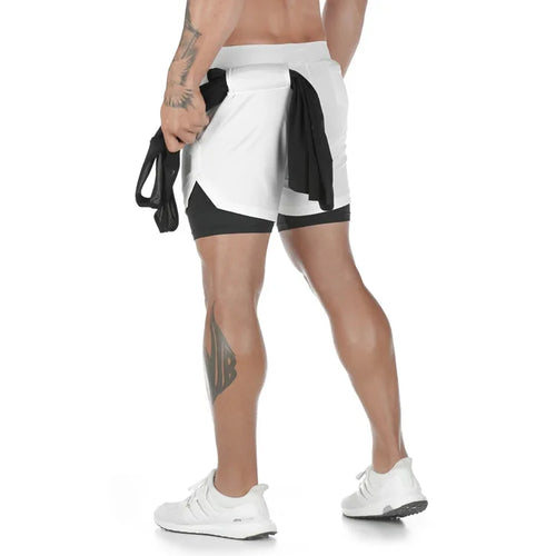 Men's Performance Shorts Soild Color 2 in 1 Gym Shorts Compression