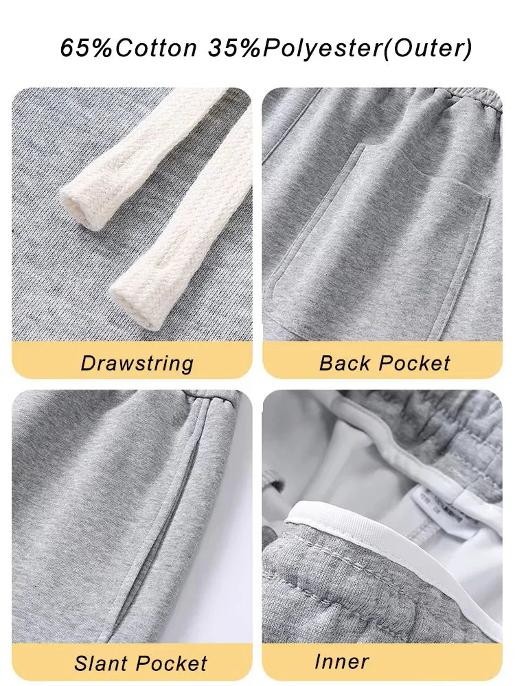 Spring Autumn Men Sweatpants Korean Fashion Sportswear Drawstring Wide
