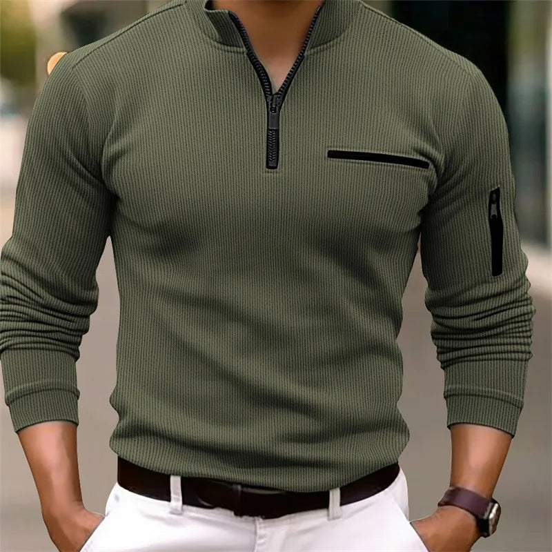 New light luxury light mature casual men sports retro  style striped