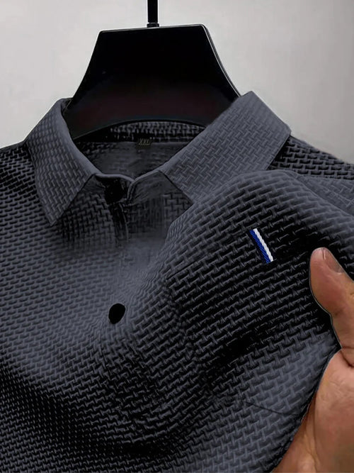 Summer ice silk lapel pocket POLO shirt, men's short-sleeved T-shirt,