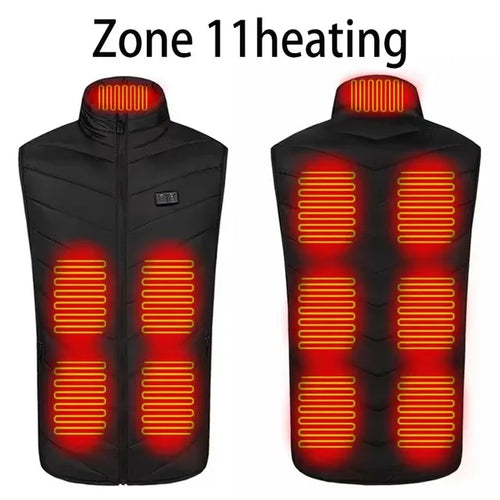 Men USB Infrared 17 Heating Areas Vest Jacket Men Winter Electric