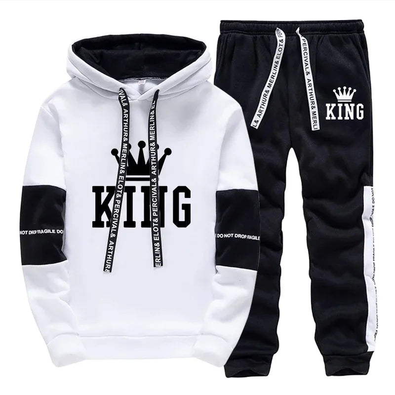King Printing Mens Tracksuit Single Piece Sweatshirts Sweatpants