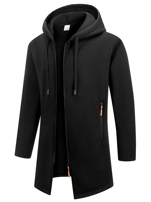 Men's Retro Zipper Jacket Mid Length Windbreaker Spring Autumn Winter